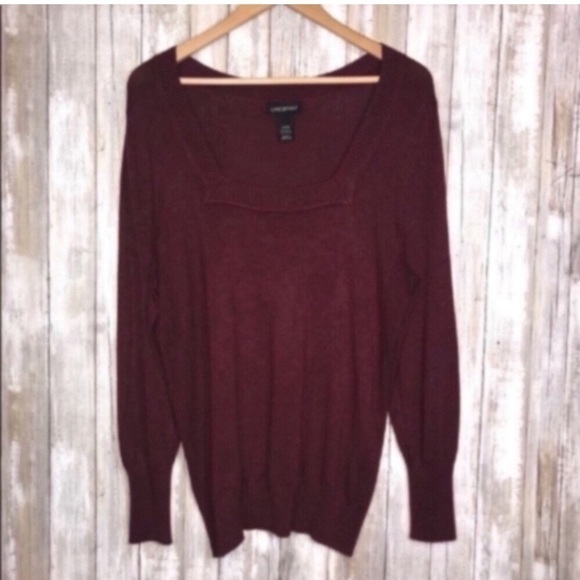 Lane Bryant Sweaters - Lane Bryant Red Square Neck Sweater